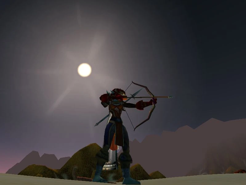 A slightly younger Mekiv Raptorbane taking aim in the Tanaris Desert.