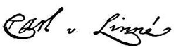 Linne autograph