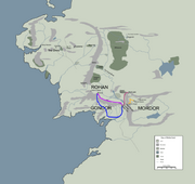 Route taken in return of the king middle earth