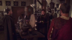 Archer and Trip in Garos' shop
