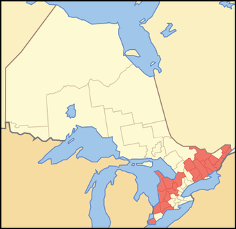 Map of Ontario COUNTIES