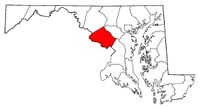 Map of Maryland highlighting Montgomery County
