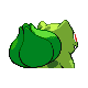 Imagen posterior de Bulbasaur variocolor macho o hembra en la cuarta generación