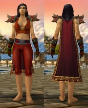 Crimson Silk Set with Vest