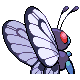Imagen posterior de Butterfree hembra en la cuarta generación