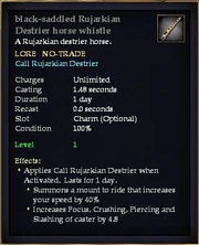 Black-saddled Rujarkian Destrier horse whistle