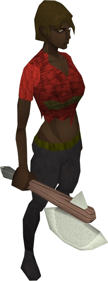 Volatile clay hatchet equipped