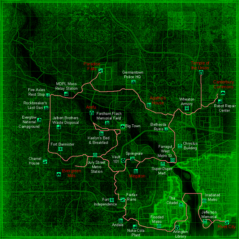 fallout 3 metro map