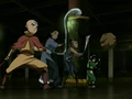 Team Avatar threatens the Earth King.png