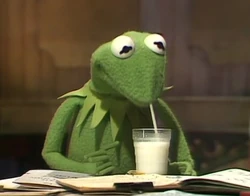 Kermit drinks
