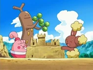 EP534 Sudowoodo, Buneary y Happiny jugando