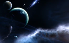 Eshan, her three moons, and the Echani Nebula