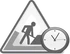 Underconstruction clock icon gray svg