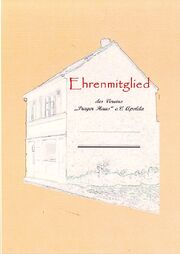 Urkunde für Ehrenmitgliedschaft