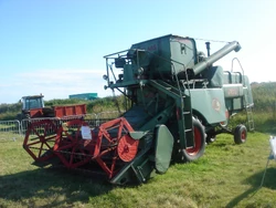Claas Matador combine at Cumbria 09 - DSC02183