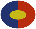 Concept overwatch soldier logo red blue ellips