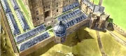 Hogwarts greenhouses (view from top - Concept Artwork for HP2 movie 01)