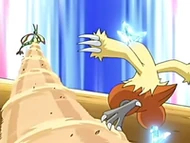 EP458 Combusken esquivando la tormenta arena de Flygon
