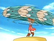 EP406 Corphish usando agarre en Golduck (2)