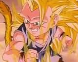 Goku as a Super Saiyan 3 in his childhood body