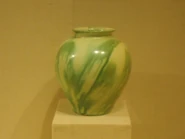Earthenware jar with green and yellow glaze, Tang Dynasty