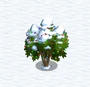 Passion fruit tree under snow and lights