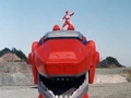 Red ranger on zord mmpr