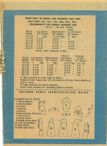 1950's MARIAN MARTIN DRESS PATTERN