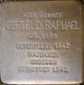 Gertrud Raphael Stolperstein tom
