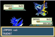Zapdos usando trueno