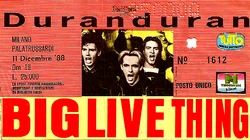 Ticket duran duran 11 december 1988 milano