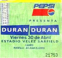 Ticket 30 april 1993 duran duran