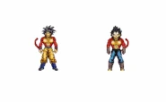 SSJ4 Vegeta SSJ4 Goku fuse to Gogetaz