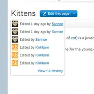 History dropdown