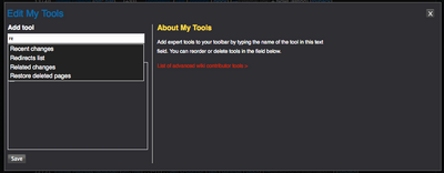 MyTools popup