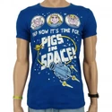 Logoshirt-PigsInSpace-SlimFitT-Shirt-blue