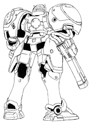 OZ-02MD Virgo Back View Lineart