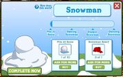 Facebook farmville freak snowman build screen