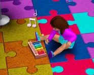 Baby playing with xylophone