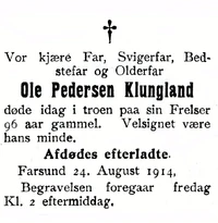 Pedersen-OleMathius 1914 funeral