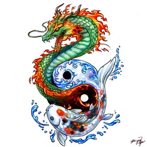 Dragon And Koi