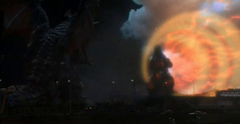 Godzilla entrando em colapso