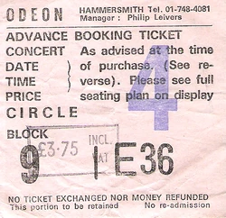 Duran duran hammersmith ticket
