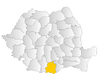 Map of Romania highlighting Teleorman County