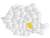 Map of Romania highlighting Prahova County