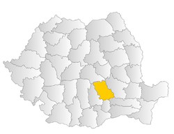 Administrative map of Romania with Prahova county highlighted