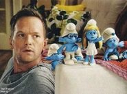 Neil with smurfs