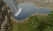 Hawthorn land waterfall