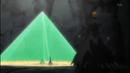 Ichigo comes across Yamamoto's barrier