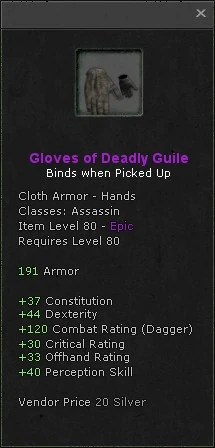 Gloves of deadly guile